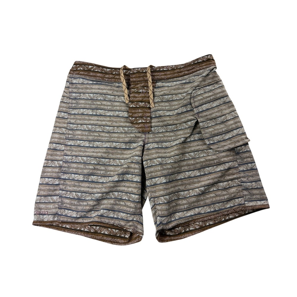 Patagonia Mens Minimalist Wavefarer Board Shorts 34 Brown Tapa Stripe 86769 NWT - Picture 13 of 14